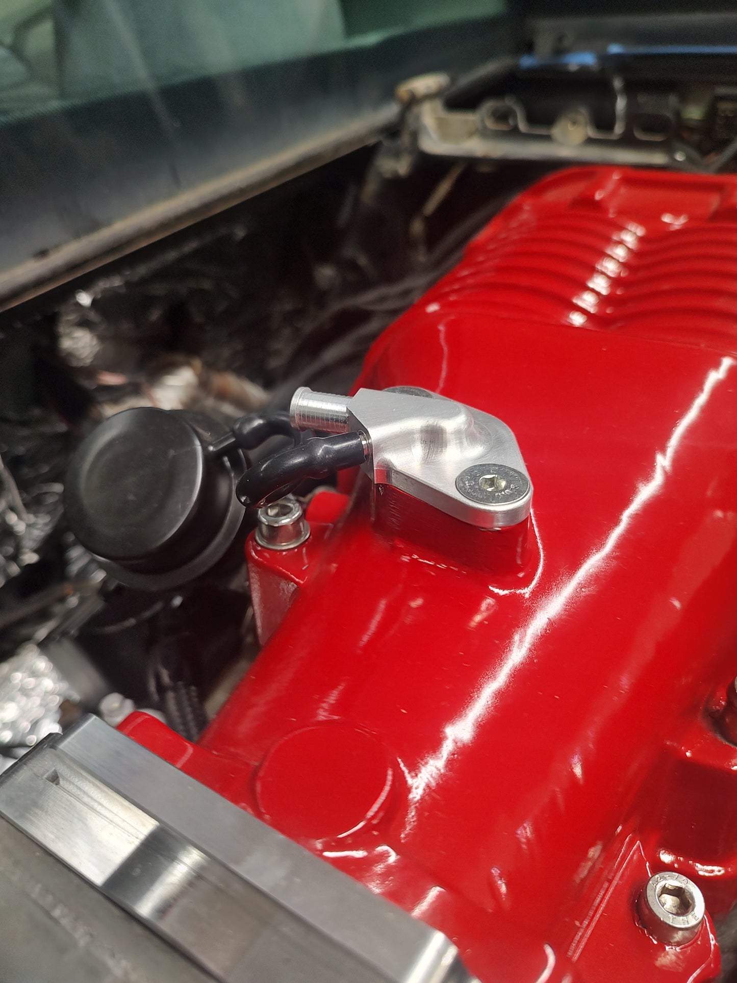 Fiero 3800sc swap billet aluminum vacuum tree and PCV plate.